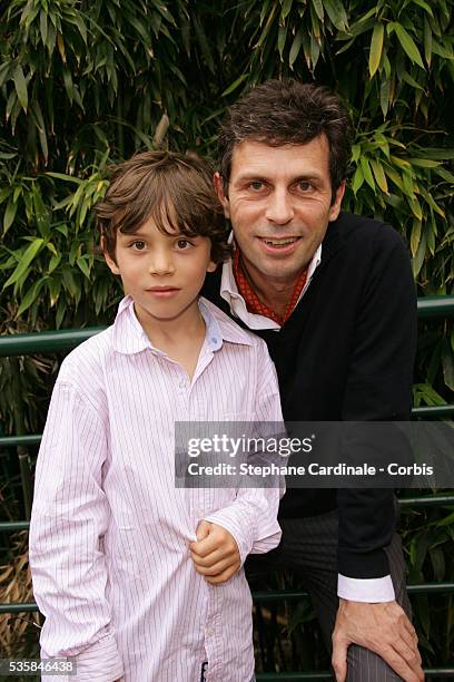 Frederic Taddei with his son Diego at Roland Garros Village.