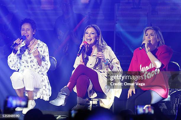 Ilse, Ivonne and Mimi of Flans perform during a concert as part of the tour Flans 30 años at Farwest Dallas on May 29, 2016 in Dallas, United States.