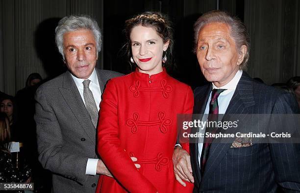 Giancarlo Giametti, Eugenie Niarchos and Valentino garavani attend the Valentino Spring/Summer 2013 Haute-Couture show as part of Paris Fashion Week...