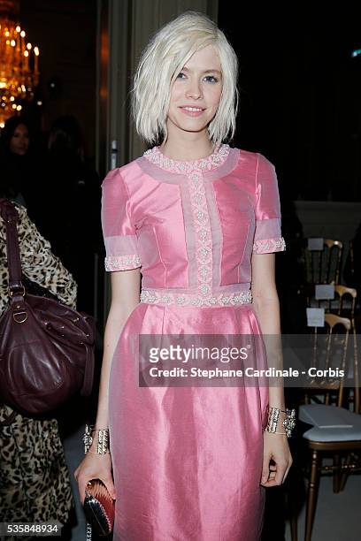Elena Perminova attends the Valentino Spring/Summer 2013 Haute-Couture show as part of Paris Fashion Week at Hotel Salomon de Rothschild, in Paris.