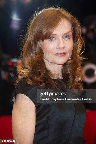 Actress Isabelle Huppert attends the La Religieuse Premiere during the 63rd Berlinale International Film Festival at Berlinale Palast, in Berlin.