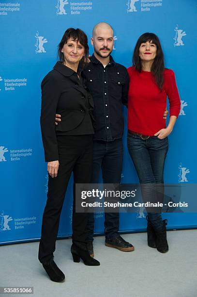 Actors Pierrette Robitaille, Marc-Andre Grondin and Romane Bohringer attend the Vic + Flo saw a bear Photocall during the 63rd Berlinale...