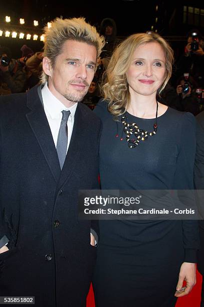 Actor Ethan Hawke and actress Julie Delpy attend the 'Before Midnight' Premiere during the 63rd Berlinale International Film Festival at the...