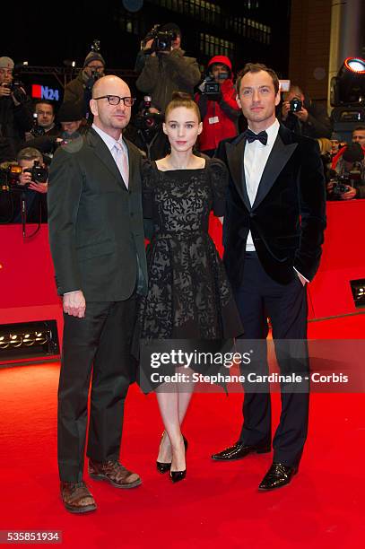 Actor Jude Law, actress Rooney Mara and director Steven Soderbergh attend the 'Side Effects' Premiere during the 63rd Berlinale International Film...