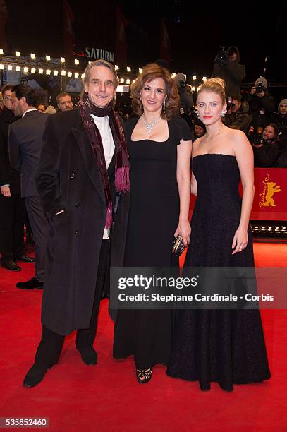 Actors Jeremy Irons, Martina Gedeck and Melanie Laurent attend the 'Night Train to Lisbon' Premiere during the 63rd Berlinale International Film...