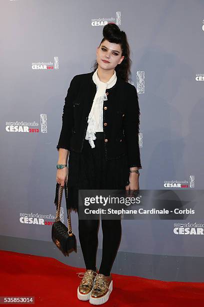 Soko arrives at Cesar Film Awards 2013 at Theatre du Chatelet, in Paris.