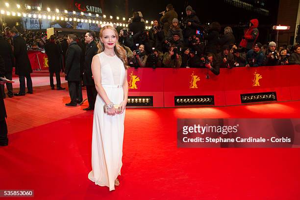 Janine Reinhardt attends 'The Croods' Premiere during the 63rd Berlinale International Film Festival at Berlinale Palast, in Berlin.