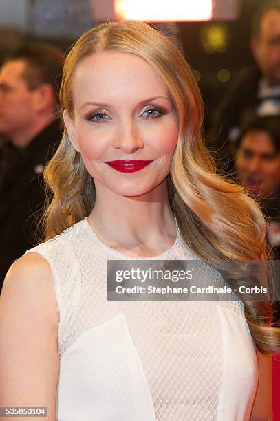 Janine Reinhardt attends 'The Croods' Premiere during the 63rd Berlinale International Film Festival at Berlinale Palast, in Berlin.