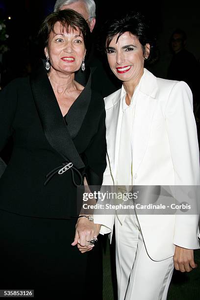 Anne Marie Raffarin and Rachida Dati at the gala for the "Fondation de l'Enfance", held in Versailles. The fondation works to help and protect...