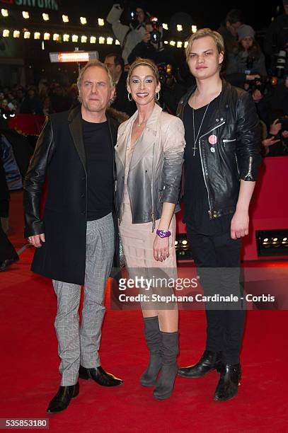 Ochsenknecht, Kerstin Viehbrock and Wilson Gonzales Ochsenknecht attend 'The Croods' Premiere during the 63rd Berlinale International Film Festival...