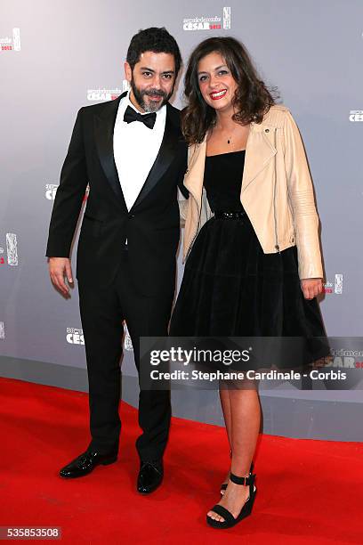 Manu Payet and his siter arrive at Cesar Film Awards 2013 at Theatre du Chatelet, in Paris.