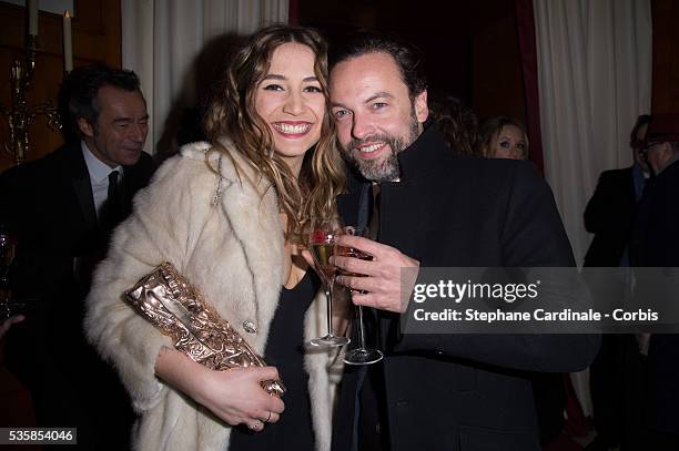 Izia Higelin and Patrick Mille attend the Cesar Film Awards Dinner 2013 at Le Fouquet's, in Paris.