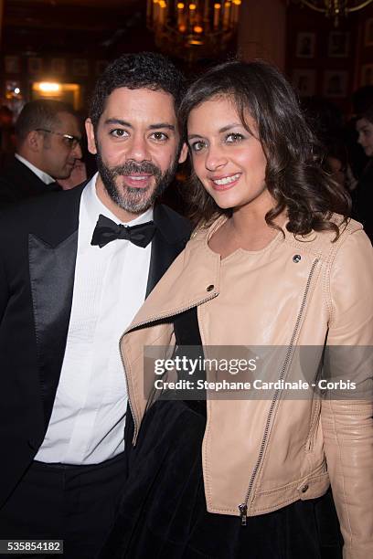 Manu Payet and his sister attend the Cesar Film Awards Dinner 2013 at Le Fouquet's, in Paris.