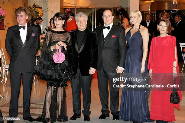 Ernst August of Hanover, HRH Princess Caroline of Hanover, director Pedro Almodovar, Prince Albert II of Monaco, Charlene Wittstock, and...