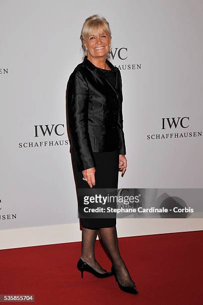 Francine Cousteau arrives for the Swiss watchmaker IWC party at the Salon International de la Haute Horlogerie at Palexpo in Geneva.