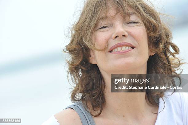 Jane Birkin at the photo call of "Peaceful March to Save Burma" during the 61st Cannes Film Festival.