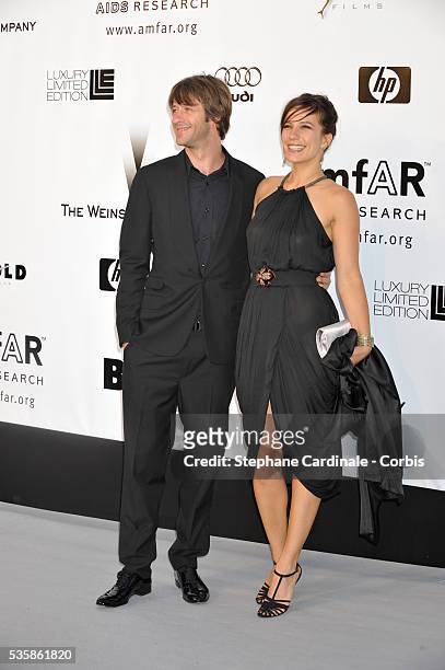 Zoe Felix and Benjamin Rolland at the AMFAR Gala during the 61st Cannes Film Festival.
