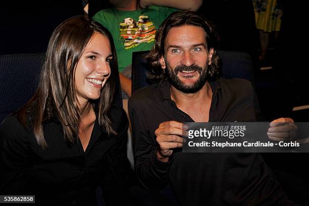 Emilie Besse and Frederic Beigbeder attend the Canal + press conference.