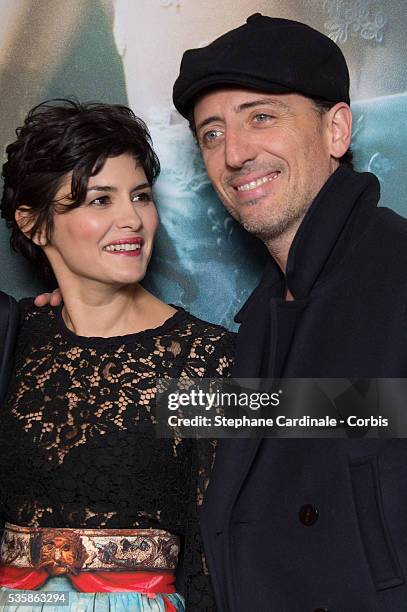 Audrey Tautou and Gad Elmaleh attend the 'L'Ecume Des Jours' Paris Premiere at Cinema UGC Normandie, in Paris.