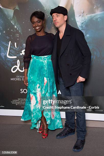 Aissa Maiga and Gad Elmaleh attend the 'L'Ecume Des Jours' Paris Premiere at Cinema UGC Normandie, in Paris.