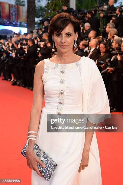 Ines de la Fressange attends the Opening Ceremony and 'The Great Gatsby' Premiere during the 66th Cannes International Film Festival.