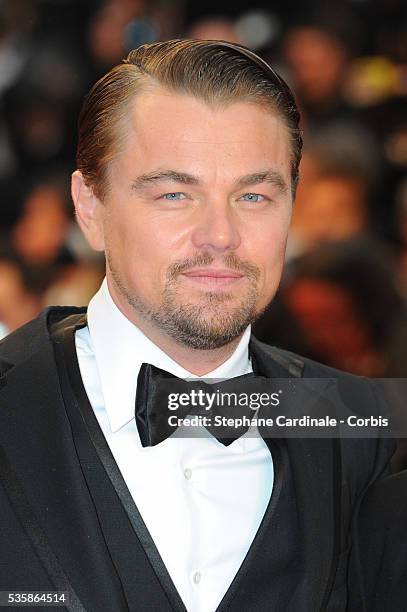 Leonardi DiCaprio attends the Opening Ceremony and 'The Great Gatsby' Premiere during the 66th Cannes International Film Festival.