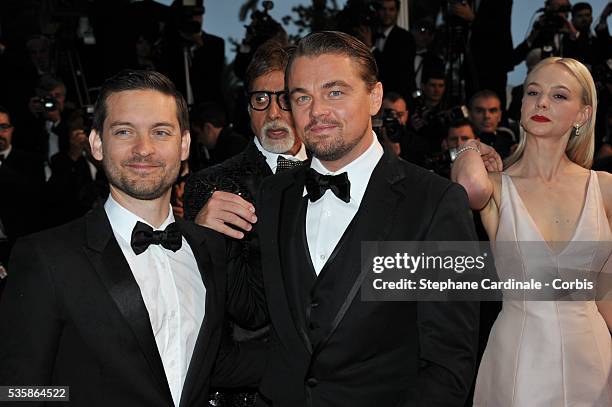 Tobey Maguire, Leonardo DiCaprio and Carey Mulligan attend the Opening Ceremony and 'The Great Gatsby' Premiere during the 66th Cannes International...