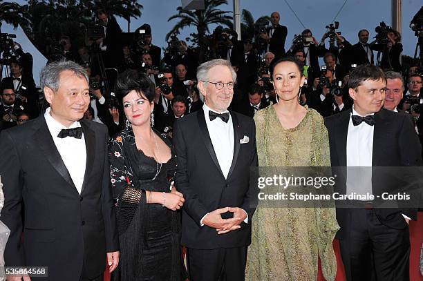 Ang Lee, Lynne Ramsay, Steven Spielberg, Naomi Kawase and Cristian Mungiu attend the Opening Ceremony and 'The Great Gatsby' Premiere during the 66th...