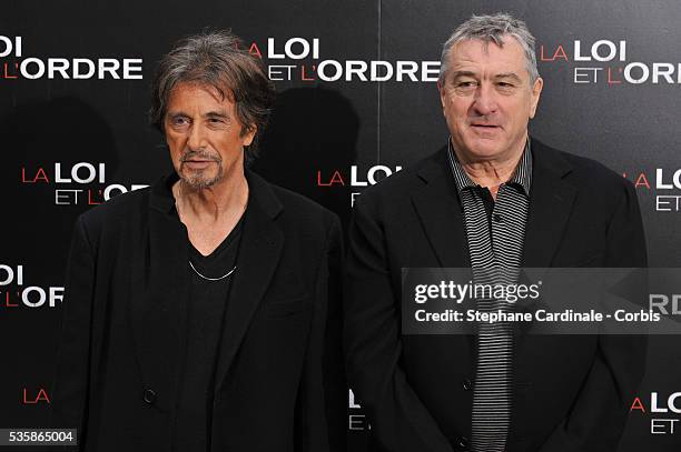 Robert De Niro Al Pacino Attend Righteous Kill Photocall Photos and