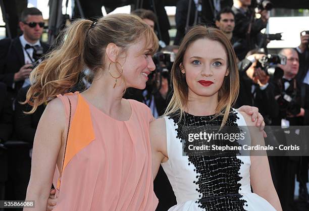 Sara Forestier and Katell Quillevere attend 'Le Passe'' premiere during the 66th Cannes International Film Festival.