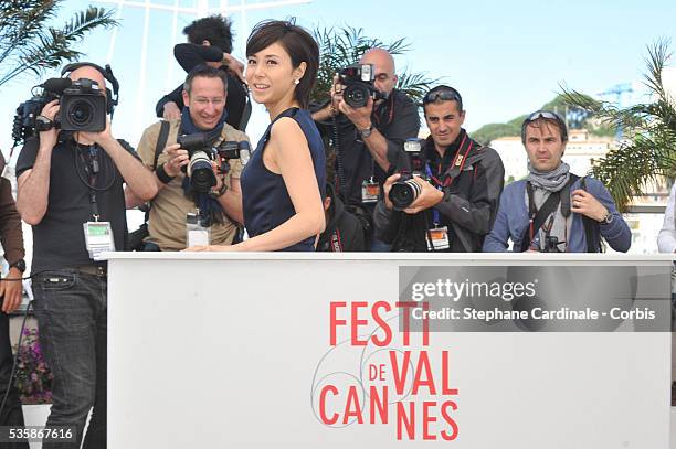 Nanako Matsushima attends the 'Wara No Tate' photo call during the 66th Cannes International Film Festival.