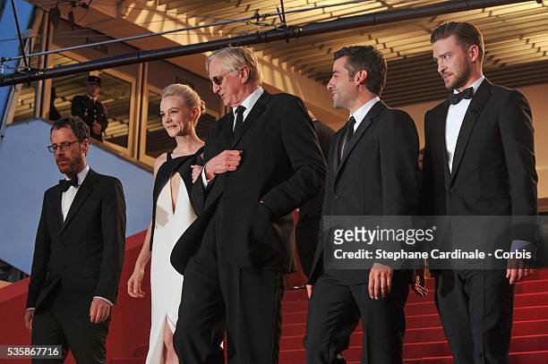Ethan Coen, Carey Mulligan, T-Bone Burnett, Oscar Isaac and Justin Timberlake attend the 'Inside Llewyn Davis' premiere during the 66th Cannes...