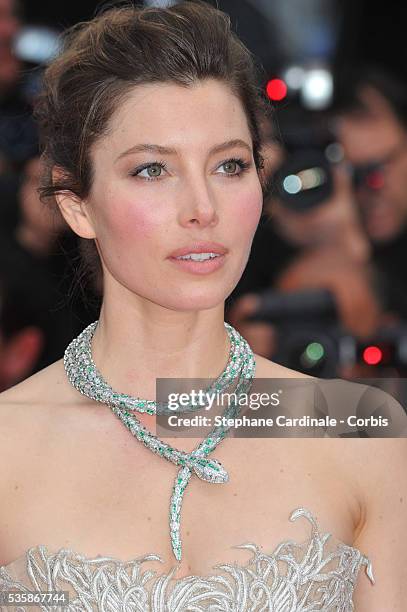 Jessica Biel attends the 'Inside Llewyn Davis' premiere during the 66th Cannes International Film Festival.