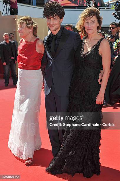 Marisa Borini, Louis Garrel and Valeria Bruni Tedeschi attend the 'Un Chateau en Italie' premiere during the 66th Cannes International Film Festival.