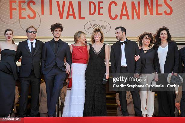 Celine Sallette, Xavier Beauvois, Louis Garrel, Marisa Borini, Valeria Bruni Tedeschi and Filippo Timi attend the 'Un Chateau en Italie' premiere...