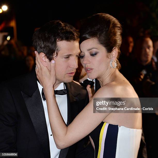Guillaume Canet and Marillon Cotillard attend the 'Blood Ties' premiere during the 66th Cannes International Film Festival.