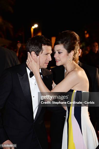 Guillaume Canet and Marillon Cotillard attend the 'Blood Ties' premiere during the 66th Cannes International Film Festival.