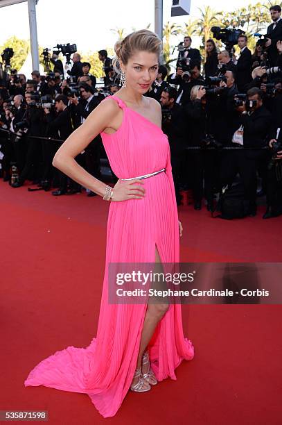 Jessica Hart attends the 'Behind The Candelabra' premiere during the 66th Cannes International Film Festival.