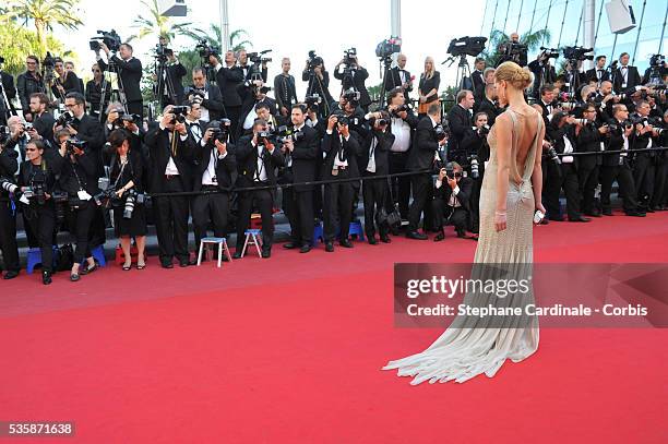 Erin Heatherton attends the 'Behind The Candelabra' premiere during the 66th Cannes International Film Festival.