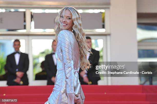 Petra Nemcova attends the 'Behind The Candelabra' premiere during the 66th Cannes International Film Festival.