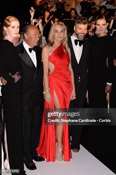 Fawaz Gruosi and Sharon Stone attend the 'de Grisogono Party' during the 66th Cannes International Film Festival.