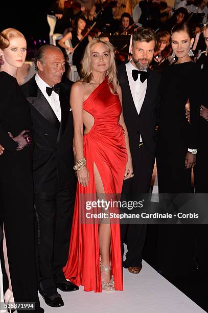 Fawaz Gruosi and Sharon Stone attend the 'de Grisogono Party' during the 66th Cannes International Film Festival.