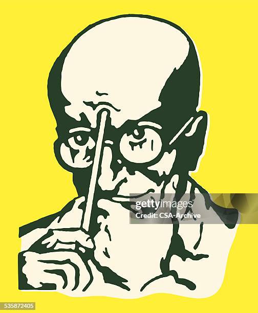 thinking scientist - science nerd stock illustrations