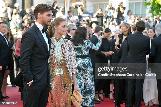 Johannes Huebl and Olivia Palermo attend the 'The Immigrant' premiere during the 66th Cannes International Film Festival.