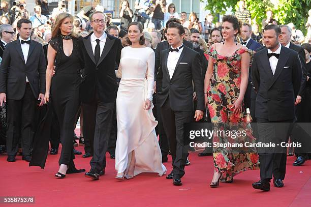 Alexandra Dickson Gray, director James Gray, actors Marion Cotillard and Jeremy Renner attend the 'The Immigrant' premiere during the 66th Cannes...