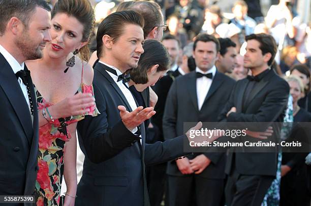 Jeremy Renner attends the 'The Immigrant' premiere during the 66th Cannes International Film Festival.