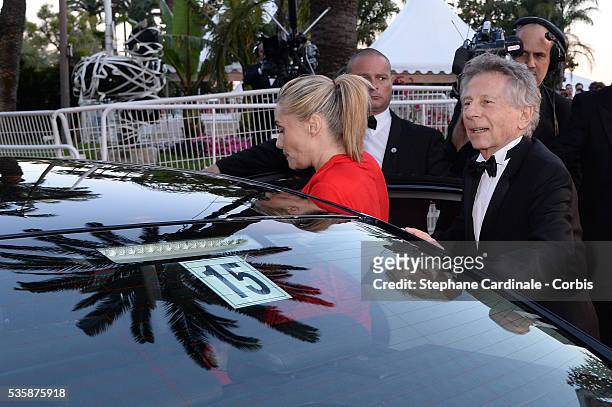 Emmanuelle Seigner and Roman Polanski attend the 'La Venus A La Fourrure' premiere during the 66th Cannes International Film Festival.