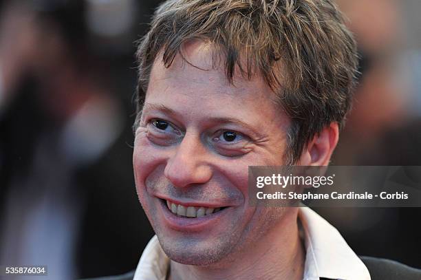 Mathieu Amalric attends the 'La Venus A La Fourrure' premiere during the 66th Cannes International Film Festival.