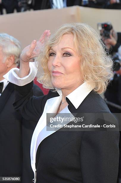 Kim Novak attends the 'La Venus A La Fourrure' premiere during the 66th Cannes International Film Festival.