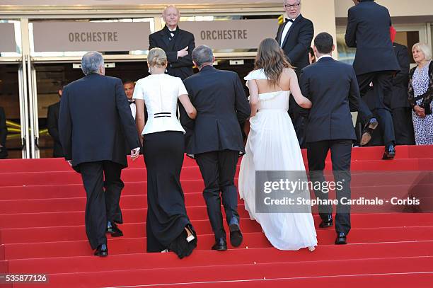 Producer Brahim Chioua, actress Lea Seydoux, director Abdellatif Kechiche, actors Adele Exarchopoulos and Jeremie Laheurte attend the Zulu' Premiere...